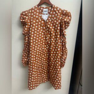 New Autumn Adeigbo Brown Floral Button-Up Dress
